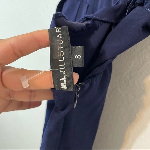 Jill Jill Stuart Navy Blue Plunge V- Neck Backless Maxi Gown​​​​ - Picture 9 of 10